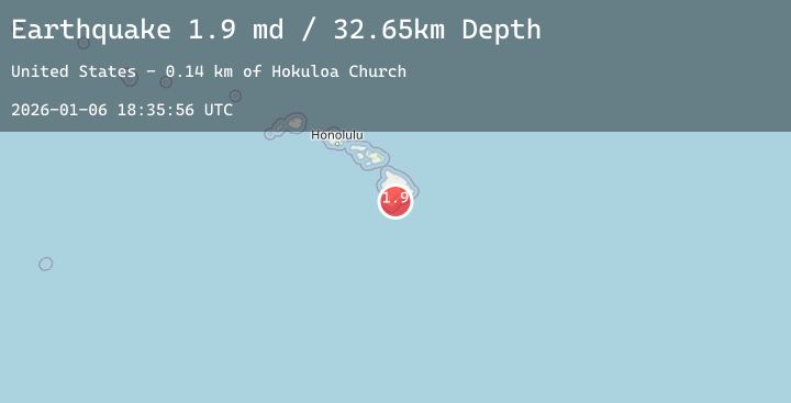 Map of 8 km SSW of Pāhala, Hawaii