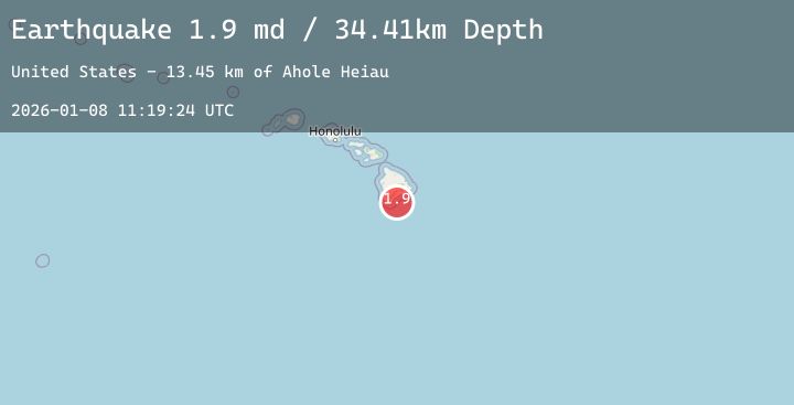 Map of 22 km ESE of Naalehu, Hawaii