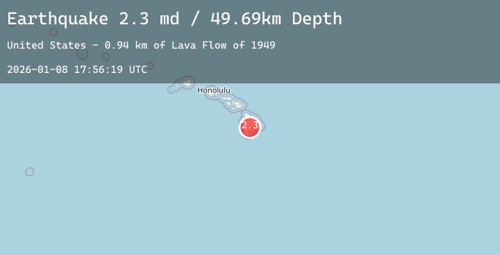 Map of 27 km NNW of Pāhala, Hawaii