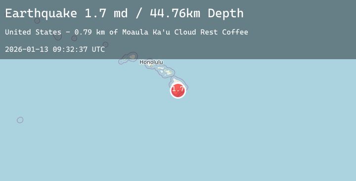 Map of 5 km NNE of Pāhala, Hawaii
