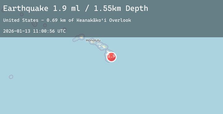 Map of 6 km SW of Volcano, Hawaii