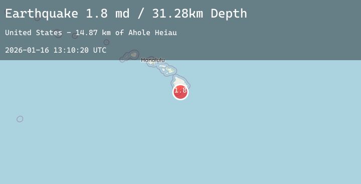 Map of 17 km ESE of Naalehu, Hawaii