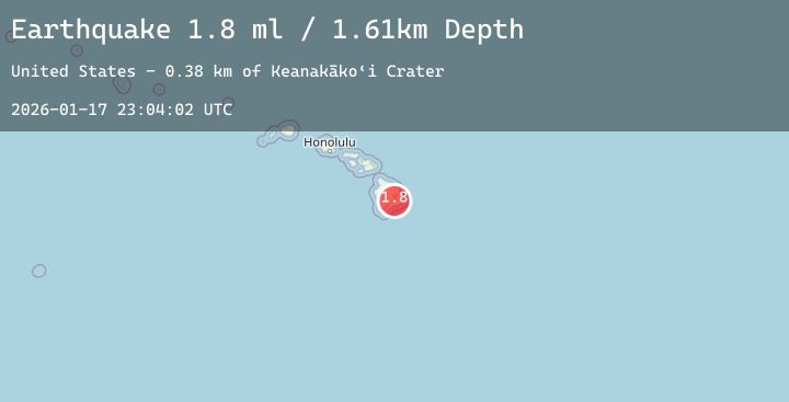 Map of 6 km SW of Volcano, Hawaii