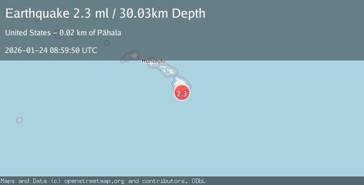 Map of 23 km ESE of Naalehu, Hawaii