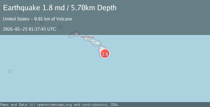 Map of 15 km S of Volcano, Hawaii