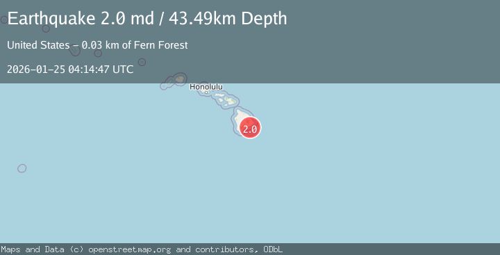 Map of 31 km SSE of Fern Forest, Hawaii
