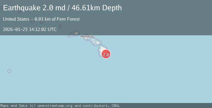 Map of 34 km SSE of Fern Forest, Hawaii