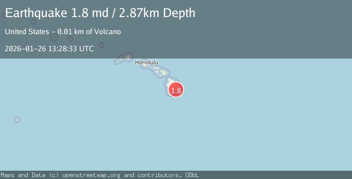 Map of 13 km SSE of Volcano, Hawaii