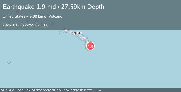 Map of 0 km SW of Volcano, Hawaii