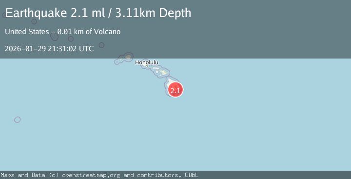 Map of 13 km SSE of Volcano, Hawaii