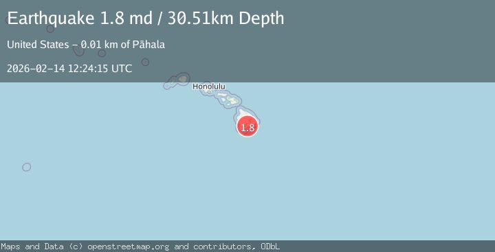 Map of 14 km ENE of Pāhala, Hawaii