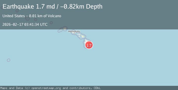 Map of 14 km S of Volcano, Hawaii