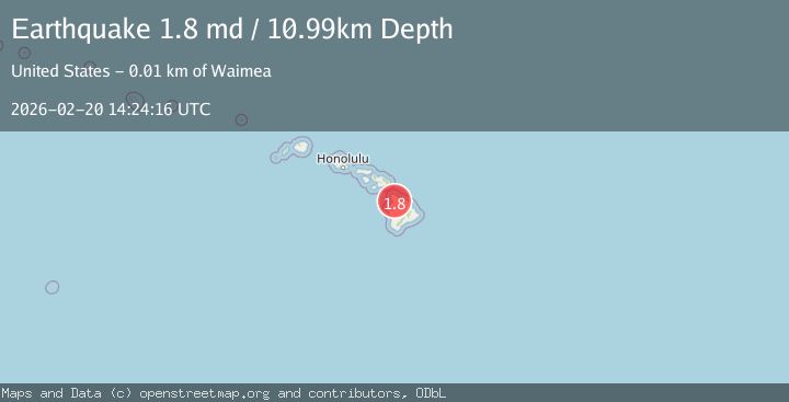 Map of 8 km WNW of Waimea, Hawaii