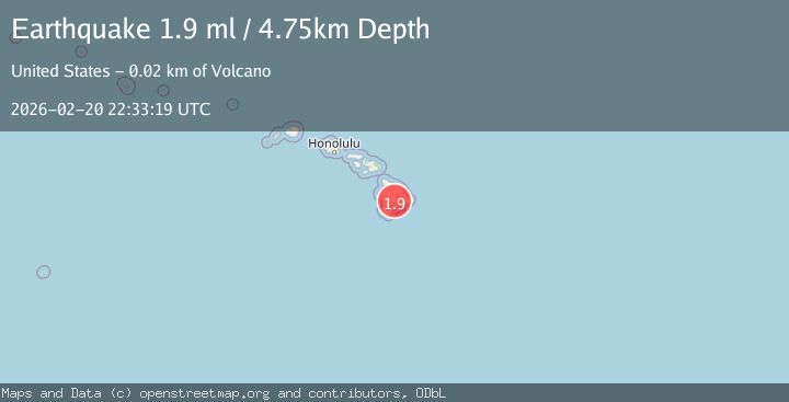 Map of 21 km W of Volcano, Hawaii