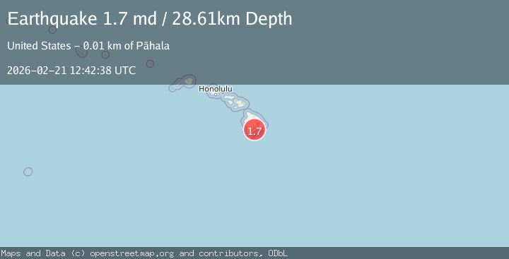 Map of 11 km NE of Pāhala, Hawaii