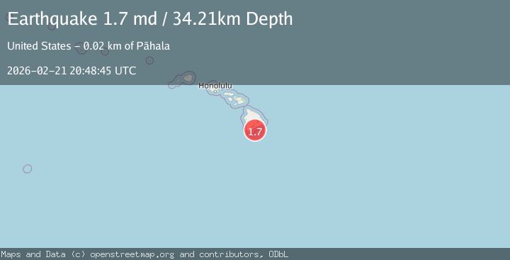 Map of 21 km SE of Pāhala, Hawaii