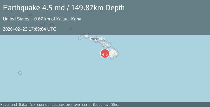 Map of 74 km W of Kailua-Kona, Hawaii