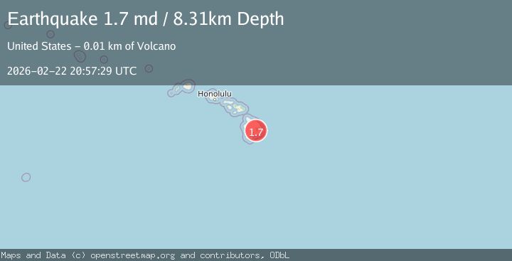 Map of 6 km NNW of Volcano, Hawaii