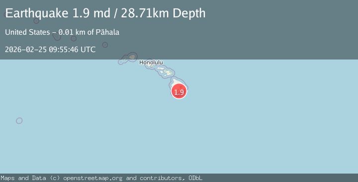 Map of 13 km ENE of Pāhala, Hawaii