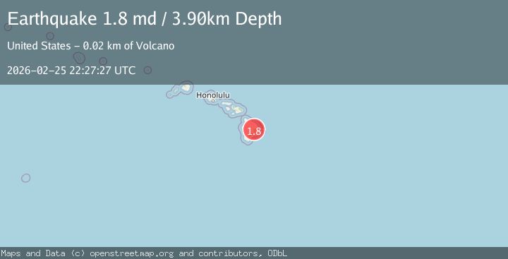 Map of 19 km NNW of Volcano, Hawaii