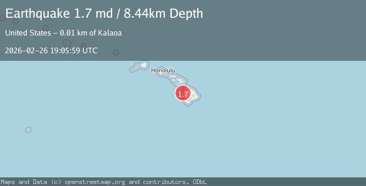 Map of 13 km WNW of Kalaoa, Hawaii