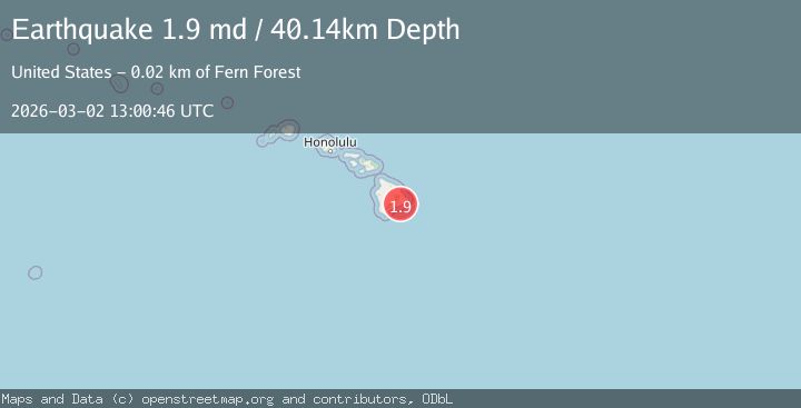 Map of 19 km SSE of Fern Forest, Hawaii