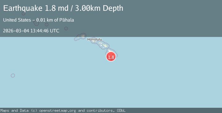 Map of 12 km NNW of Pāhala, Hawaii
