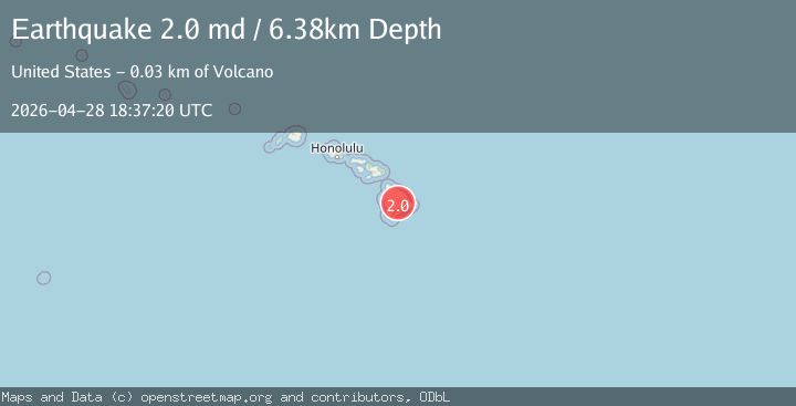 Map of 25 km NW of Volcano, Hawaii