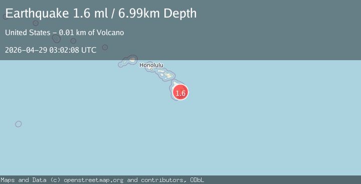 Map of 6 km SW of Volcano, Hawaii
