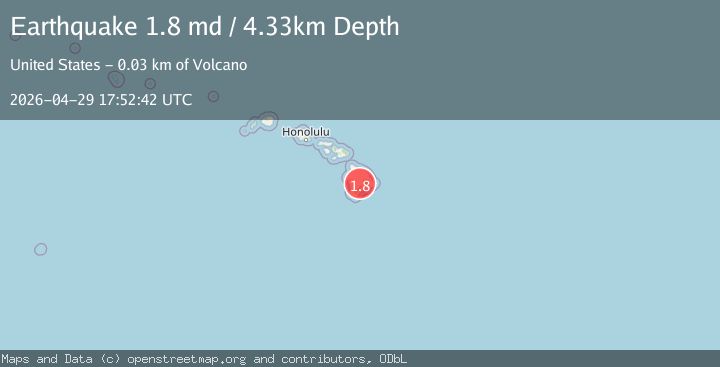 Map of 25 km W of Volcano, Hawaii