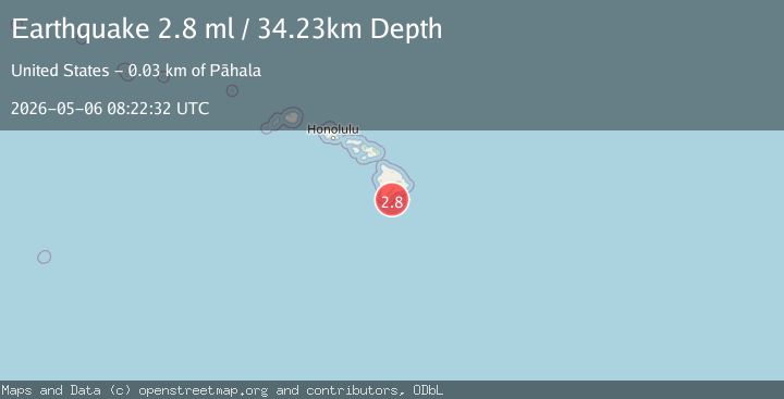 Map of 17 km SE of Naalehu, Hawaii