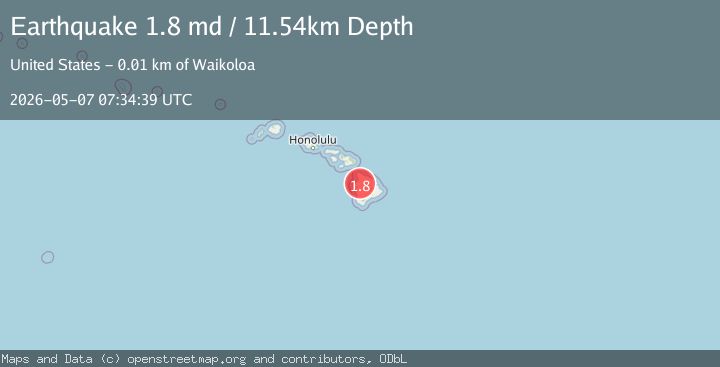 Map of 10 km SSE of Waikoloa, Hawaii