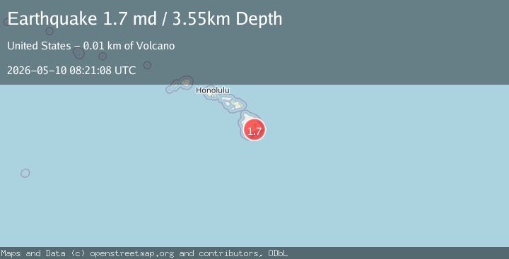 Map of 13 km S of Volcano, Hawaii
