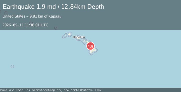 Map of 6 km SSE of Kapaau, Hawaii