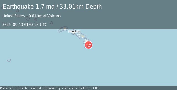 Map of 13 km SSW of Volcano, Hawaii
