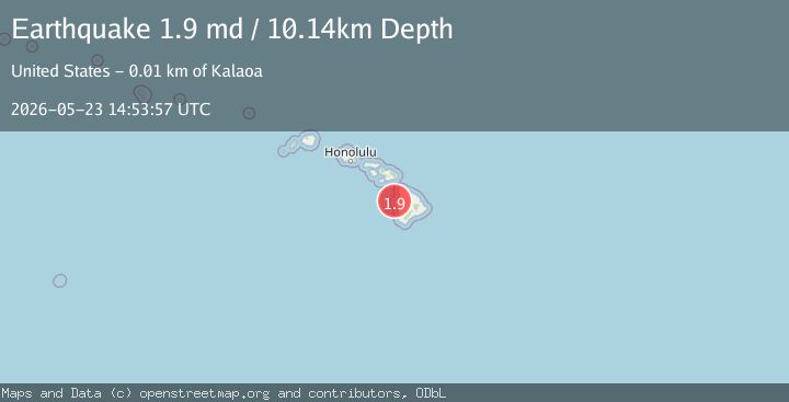 Map of 10 km NW of Kalaoa, Hawaii
