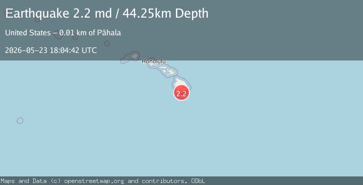 Map of 13 km SSE of Pāhala, Hawaii