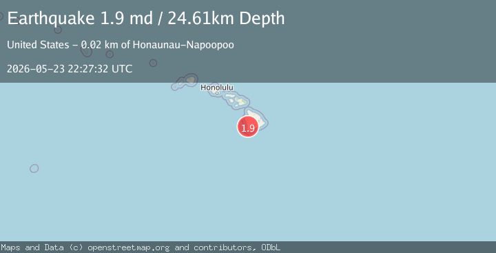 Map of 17 km S of Honaunau-Napoopoo, Hawaii