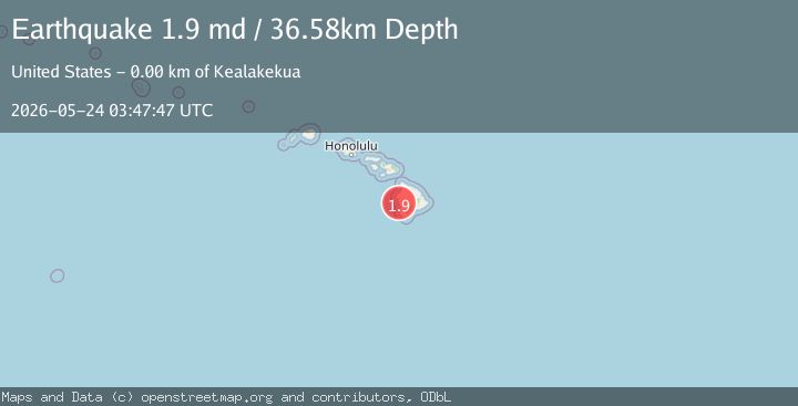 Map of 2 km WSW of Kealakekua, Hawaii