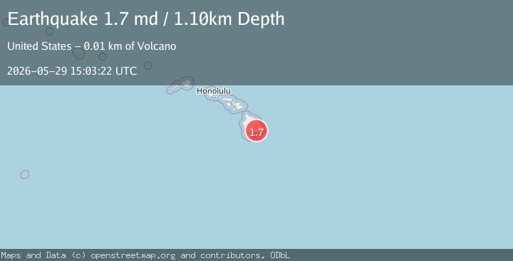 Map of 11 km SSE of Volcano, Hawaii