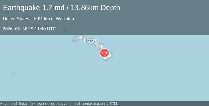 Map of 12 km SSW of Waikoloa, Hawaii
