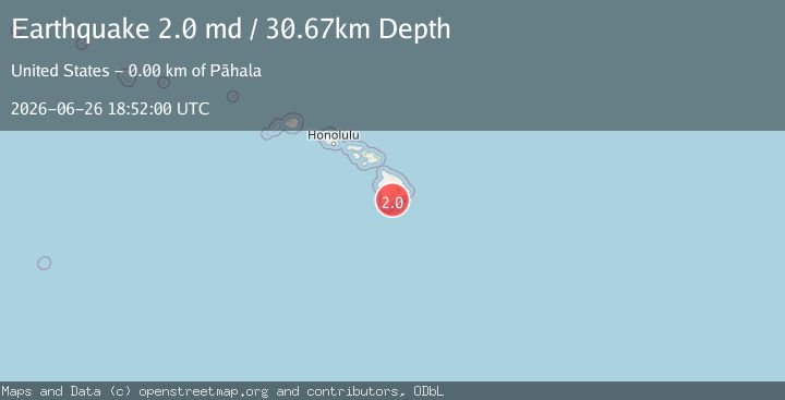Map of 4 km SSE of Pāhala, Hawaii