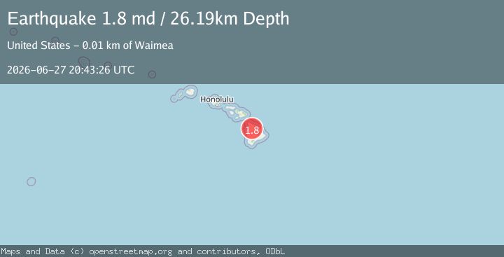 Map of 13 km SSE of Waimea, Hawaii