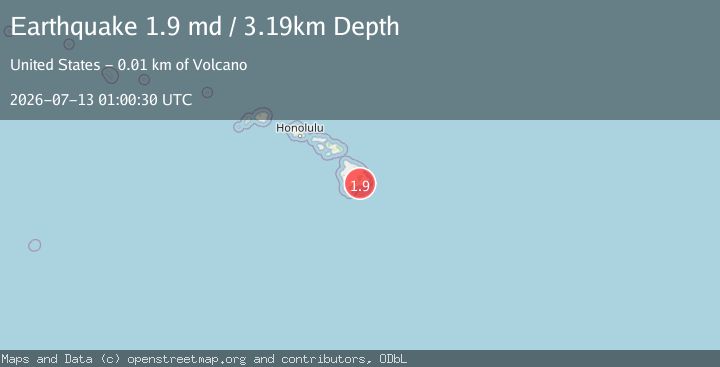 Map of 13 km SSE of Volcano, Hawaii