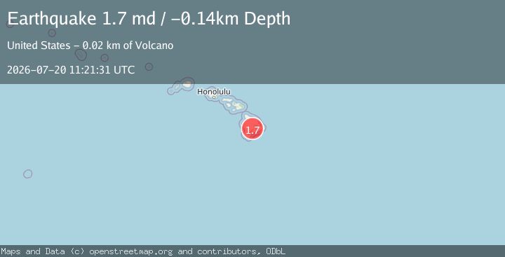 Map of 19 km W of Volcano, Hawaii