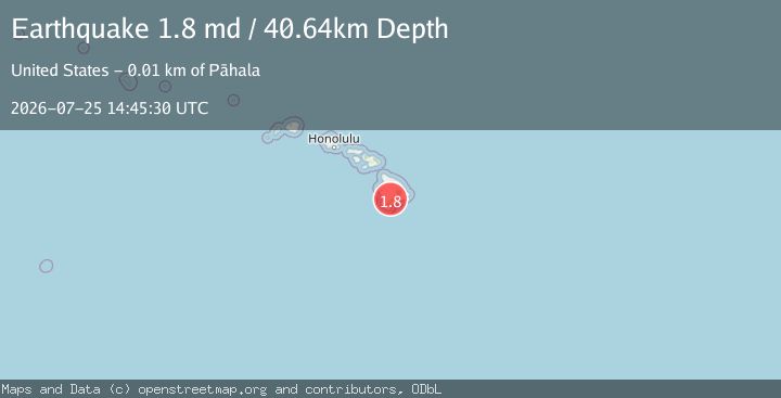 Map of 14 km NNW of Pāhala, Hawaii