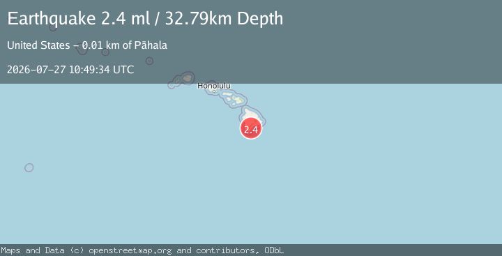 Map of 7 km SSW of Pāhala, Hawaii