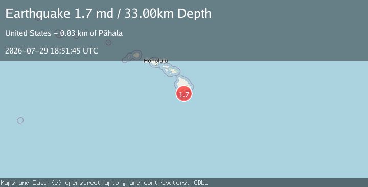 Map of 21 km ESE of Naalehu, Hawaii