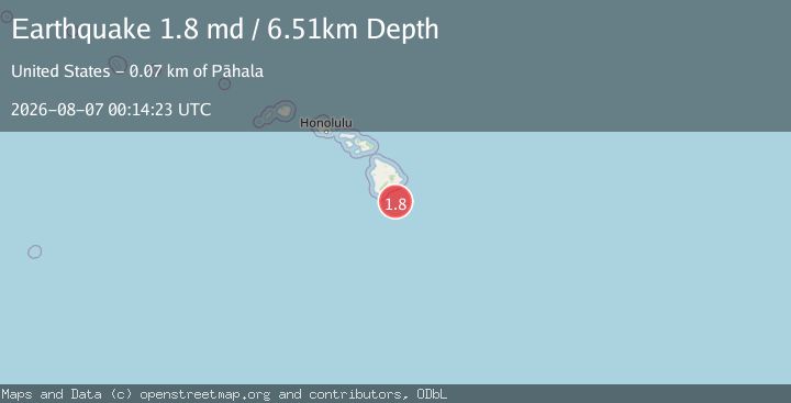 Map of 69 km SE of Naalehu, Hawaii