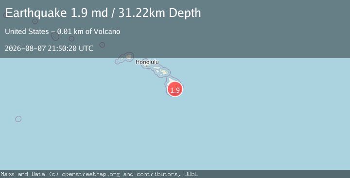 Map of 14 km SSW of Volcano, Hawaii